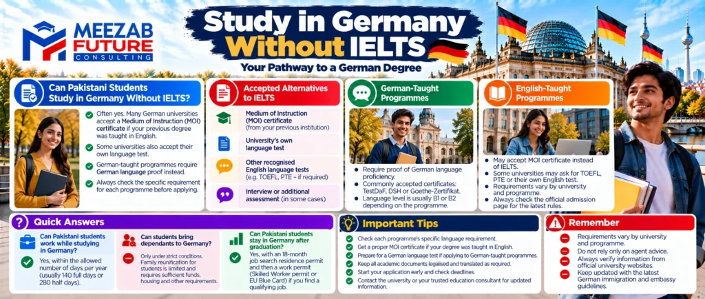 Study in Germany Without IELTS Infographic